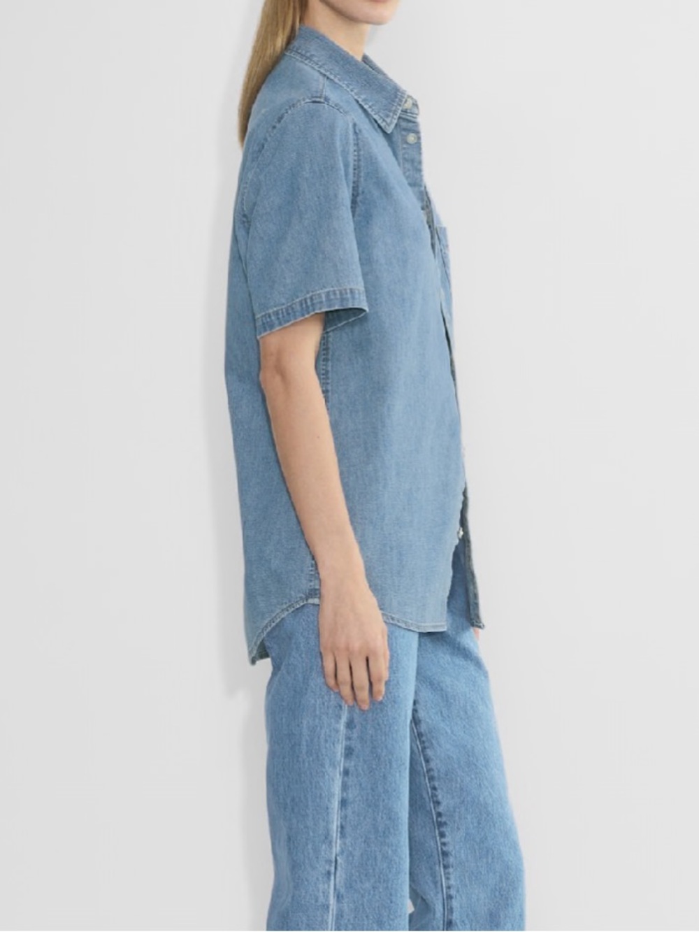 Denim Forum The '90s Vintage Shortsleeve Denim Shirt - Picture 3 of 8
